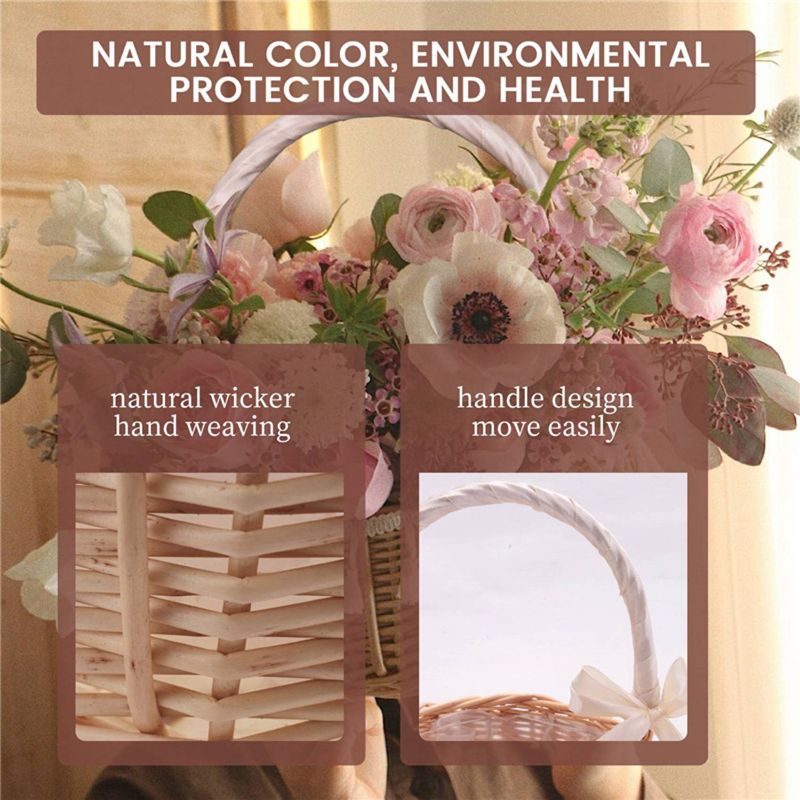 Gardening Tools Girls - A56K Wicker Woven Flower Basket, with