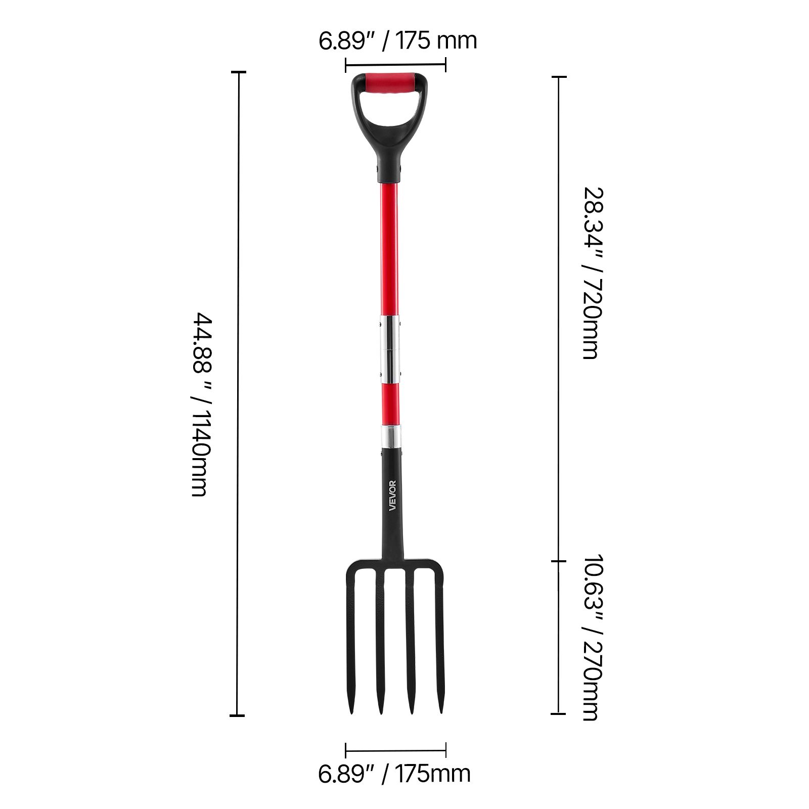 Garden Fork, 4-Tine Gardening  - огляд і ціна Spade Digging Fork