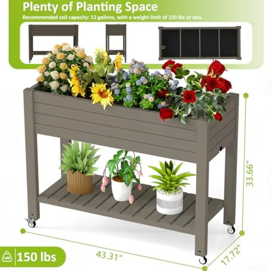 Raised Garden Bed with Legs, 3 - огляд і ціна Self-Watering Planter