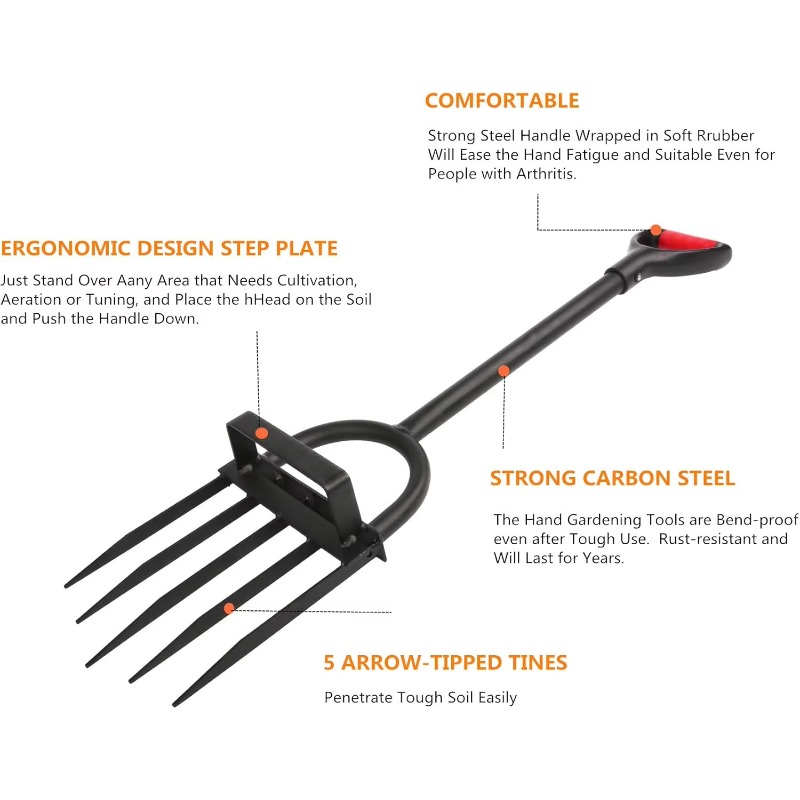 Heavy Duty 5 Tine Pitchfork Ga - огляд і ціна Spade Digging Fork