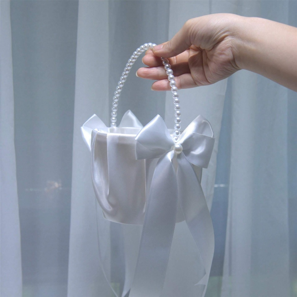 White Satin Bow Flower Girl Ba - огляд і ціна Gardening Tools Girls