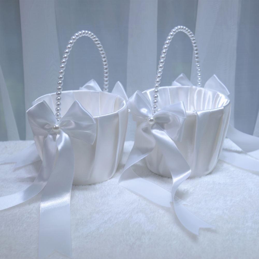 White Satin Bow Flower Girl Ba - огляд і ціна Gardening Tools Girls