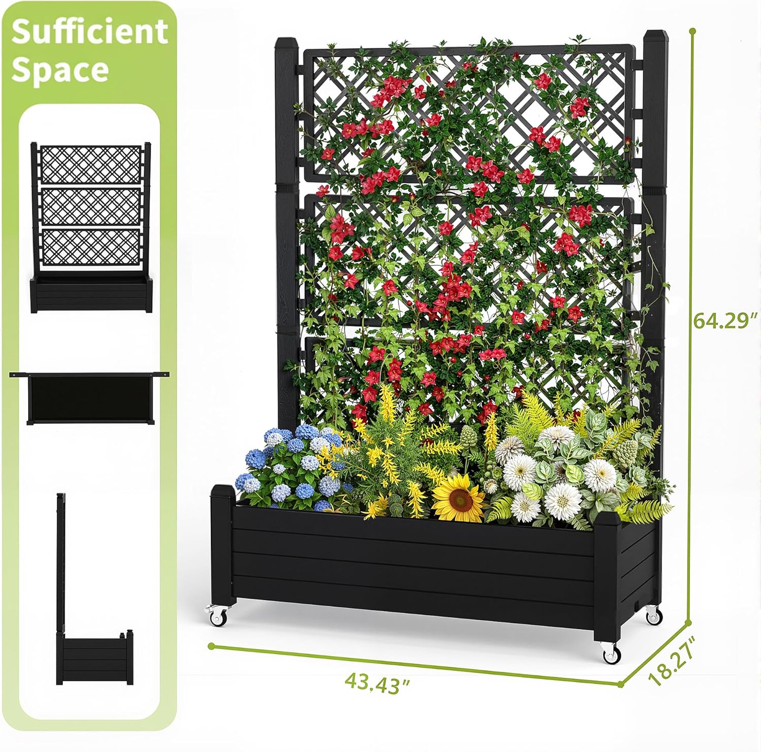 Raised Garden Bed with Trellis - огляд і ціна Self-Watering Planter